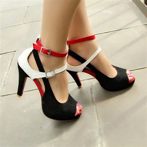 Red Sole Shoes Woman Sexy Red Bottom High Heels Fashion Party Ankle Strap Sandals Summer Pumps