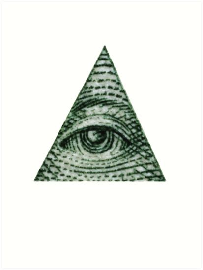 Dollar Bill Illuminati Pyramid Eye Graphic Art Prints By 12thmoon