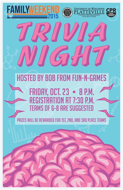 Trivia Night Event Poster Template Trivia Poster Event Poster Design