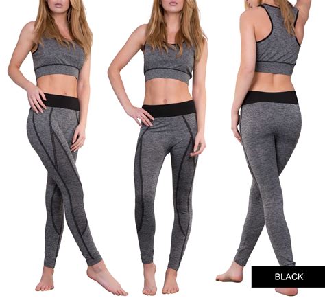 Women Neon Active Wear Gym Two Piece Set Leggings Loungewear Size 8 10