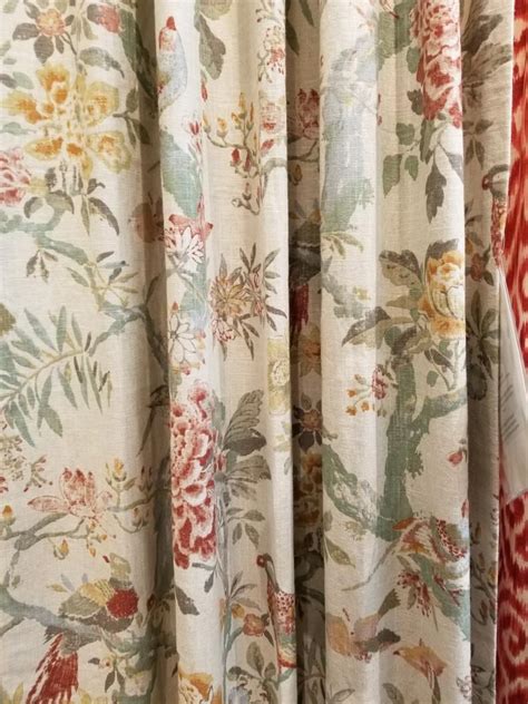 Aviary Woodland Curtains Drapery Panels Birds Floral Pattern Etsy In