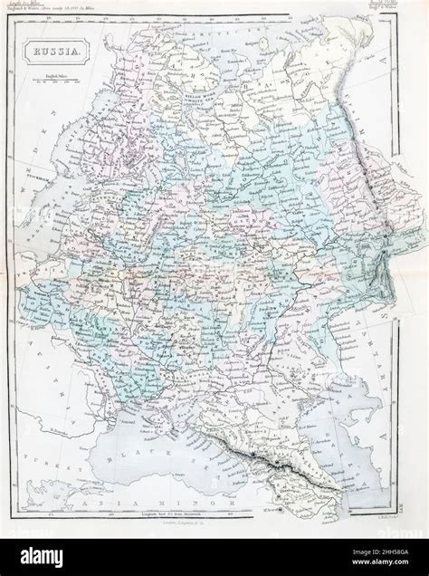 Mid 19th Century Historical Atlas Map Of Old Russia Empire Pre Soviet