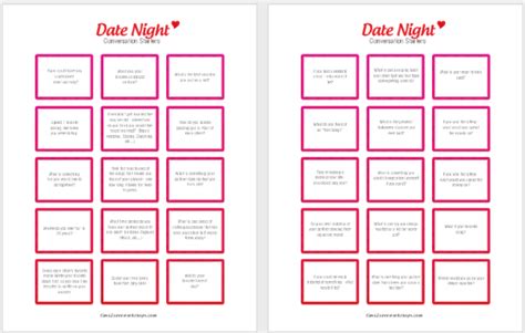 Date Night Conversation Starters Inksaver Free Valentine Cards Date