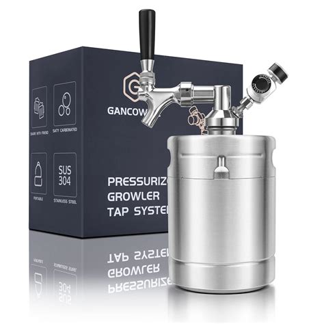 Buy Gancowise 64oz Mini Keg Growler Pressurized Home Dispenser System
