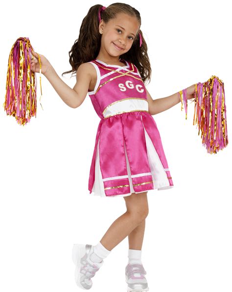 Pink Cheerleader Girls Fancy Dress Sports School Uniform Kids Costume