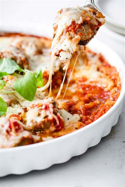 20 healthy dinner recipes for weight loss | tiktok compilations. Juicy, tender Keto meatballs in a rich tomato sauce topped with melted mozzarella - super-easy ...