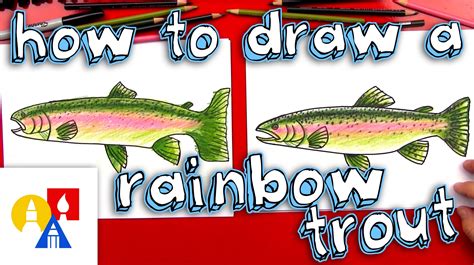 How To Draw A Rainbow Trout Art For Kids Hub Trout Art Trout Painting