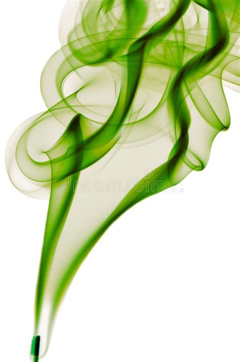Green Smoke On White Background Stock Photo Image Of Flow Shape