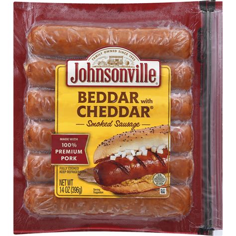 Johnsonville Holiday Promo Beddar With Cheddar Smoked Sausage 14 Oz