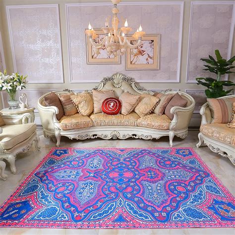Zeegle European Style Persian Carpets For Home Living Room Flannel