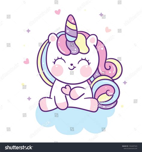 Unicorn Cat Cartoon Cute Pony Vector Vector De Stock Libre De
