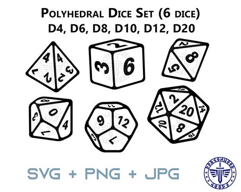 Polyhedral Dice Svg D4 D6 D8 D10 D12 D20 Dandd And Etsy