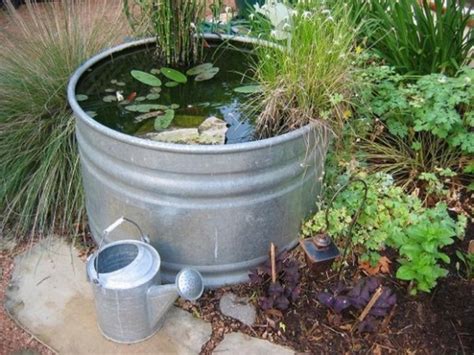 Even a small water feature can be a focal point for wildlife. DIY Containers Garden Pond | Home Design, Garden ...