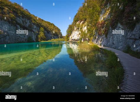 Plitvice Lakes National Park Croatia Unesco World Heritage Site Stock