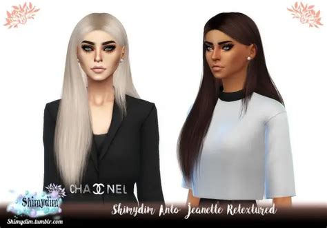 Sims 4 Hairs Shimydim Anto` Jeanette Hair Retextured