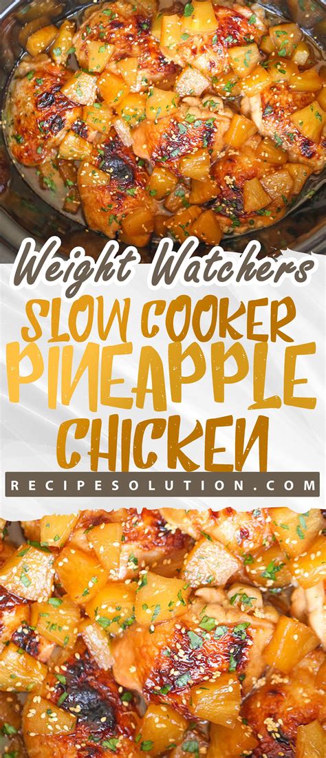 1 smartpoint, chicken breast, freestyle. Slow Cooker Pineapple Chicken { Low-Calorie } - Recipe ...