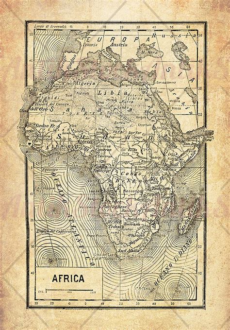Vintage Map Of Africa Antikstock