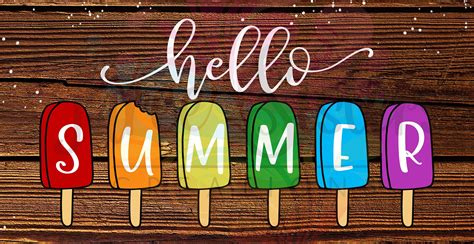12 X 6 Inch Hello Summer Popsicle Ice Cream Metal Sign Summer Etsy