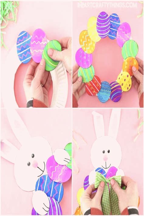 Here are some fun, easy, and inexpensive crafts that we have made and also gathered from other craft experts. How to Make a Paper Plate Easter Egg Wreath Easy Easter Craft for Kids Cette installation de pa ...