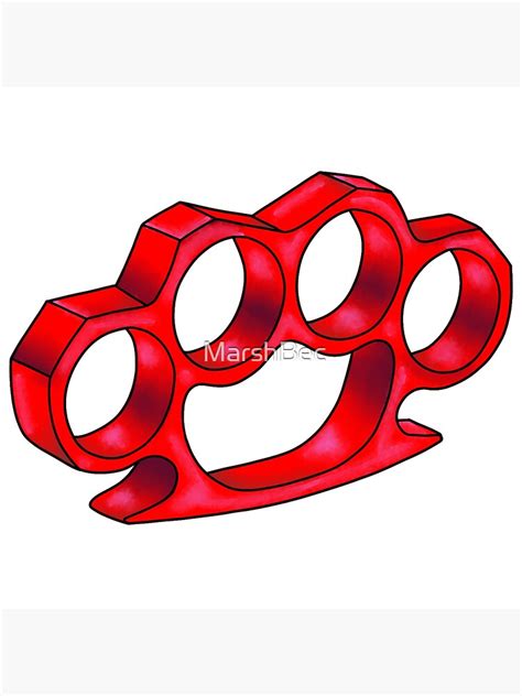 Red Brass Knuckles Poster For Sale By Marshbec Redbubble