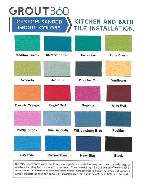 Power Grout Color Chart