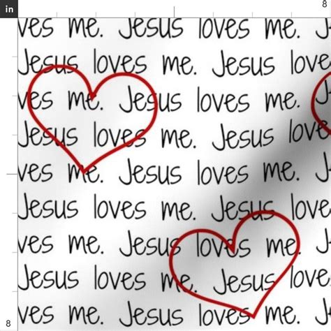 Jesus Loves Me Typography Fabric Jesus Loves Me By Etsy