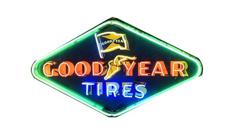 Goodyear Tires Single Sided Porcelain Neon Sign For Sale At Auction