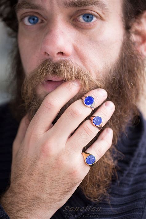 Lapis Lazuli Ring Sterling Silver Lapis Signet Ring Man Etsy In 2021