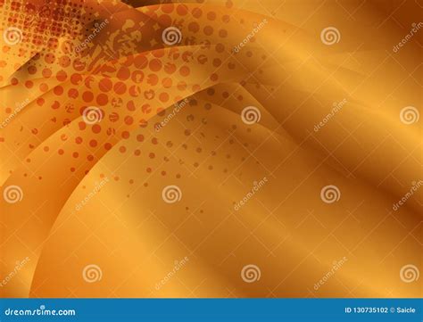 Bright Bronze Color Abstract Grunge Waves Background Stock Vector