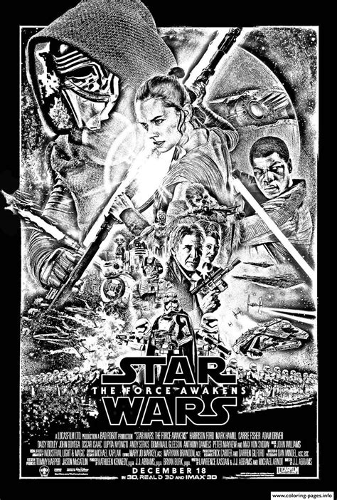 Adult Star Wars The Force Awekens Coloring Pages Printable