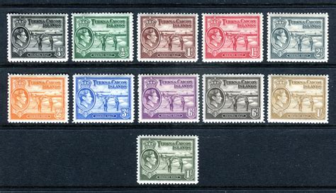 Turks Caicos Islands 1938 KGVI Short Set To 1s Mint LH H SG194