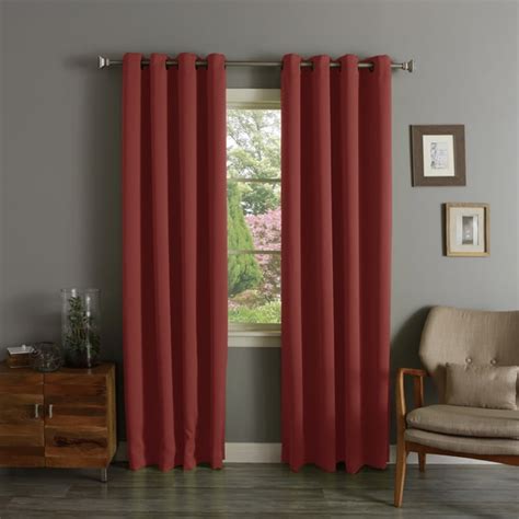 Aurora Home Brick Red Grommet Top Thermal Insulated Blackout Curtain