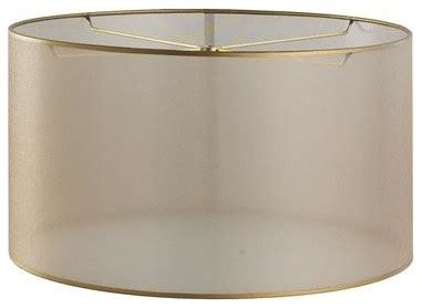 Hardback white drum paper lamp shade 15x16x11 (spider) 15-Inch Sheer Elegance Organza Drum Shade, Gold - Contemporary - Lamp Shades - by Shades of Light