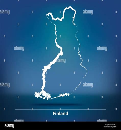 Karte Von Finnland Vektor Illustration Doodle Stock Vektorgrafik Alamy