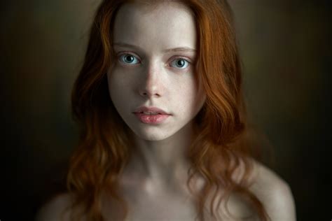 Face Ekaterina Yasnogorodskaya Redhead Women Portrait 720p Model
