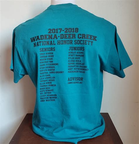 National Honor Society T Shirt Size Large Teal Used Condition 084 Etsy