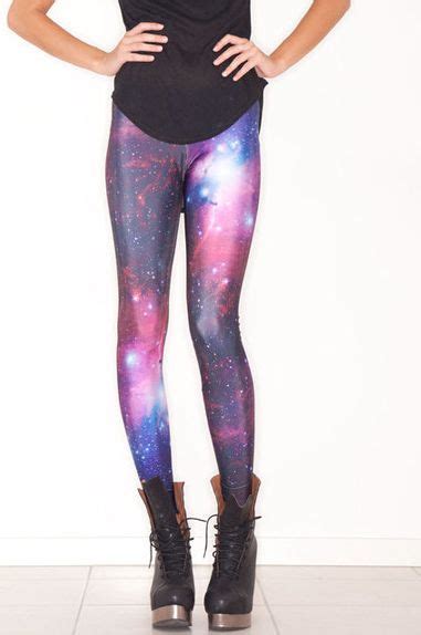 I Love Black Milk Galaxy Leggings Purple Leggings Colorful Leggings Patterned Leggings