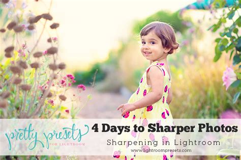 4 Days To Sharper Photos Sharpening In Lightroom Pretty Presets For