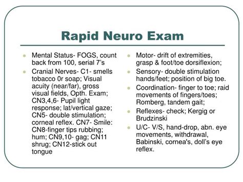 Neuro Exam Template