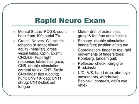 Complete Neurological Exam