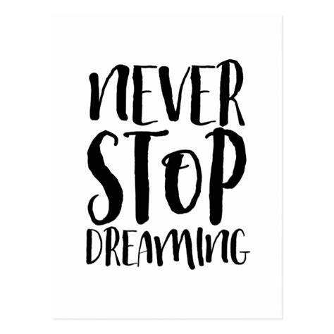 Never Stop Dreaming Quote Typography Postcard In 2021