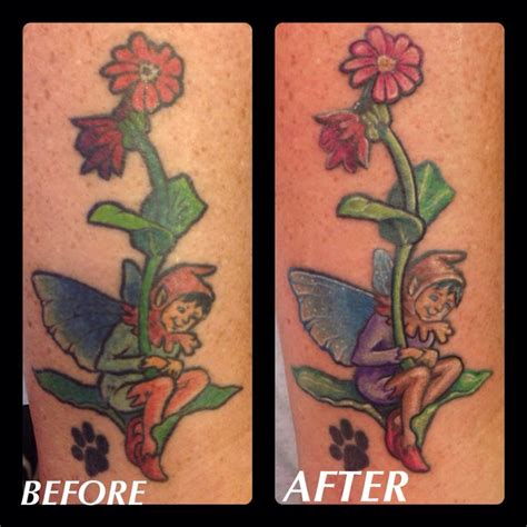Coverup Tattoo Color Ink Fairy Flowers Starlight Tattoo Ronnie