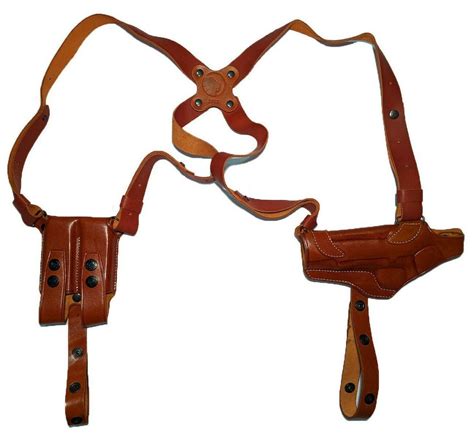 Colt 1911 Leather Horizontal Shoulder Holster With Double