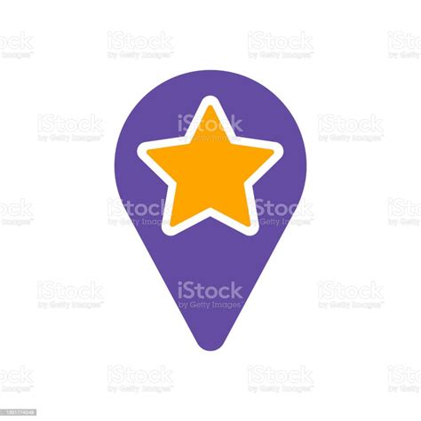 Star Favorite Pin Map Glyph Icon Map Pointer Stock Illustration