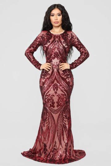 Unforgettable Romance Burgundy Sequin Maxi Dress By Fashion Nova ⋆ Alt