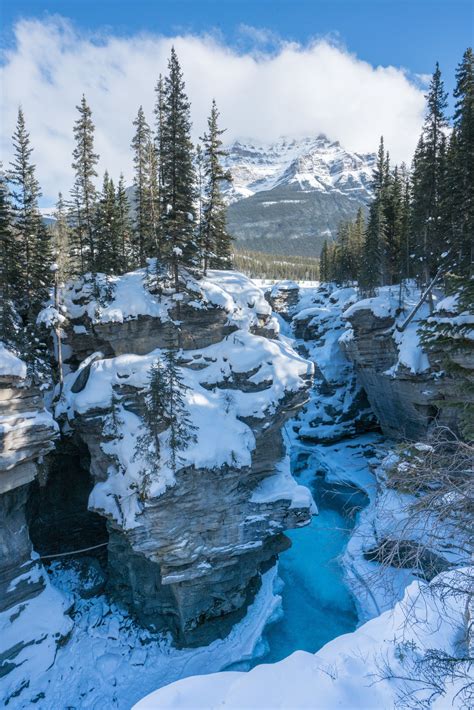 Athabasca Falls In Winter Jasper National Park National Parks Jasper