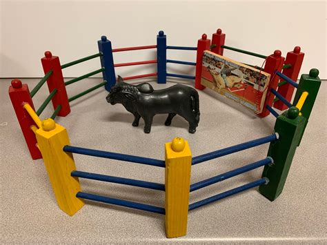 Wooden Corral Rodeo Playset With Bull Jaripeo Con Toro Etsy