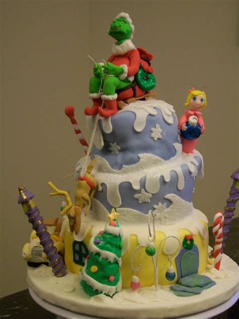 Snow globe birthday cake for olivia. Grinch Birthday Christmas Cake - CakeCentral.com