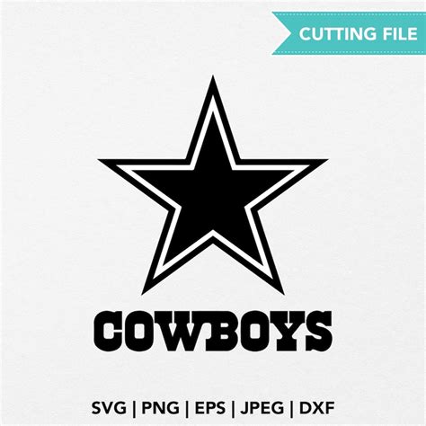 Dallas Cowboys Logo Cowboys Black And White Logo Cowboys Etsy