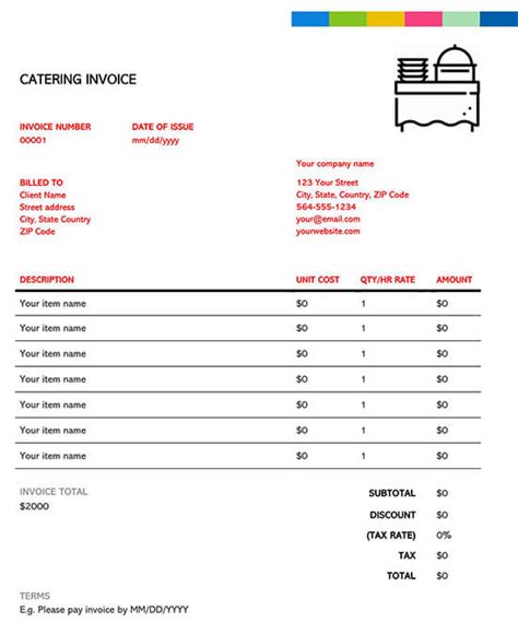 9 Best Catering Invoice Templates For Decor Business